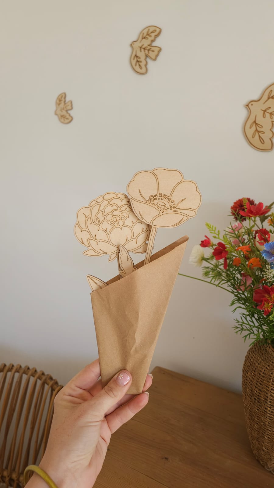 Fleurs à colorier – Cadeau Fin d'année - Nounou - Atsem - Maîtresse - Maman