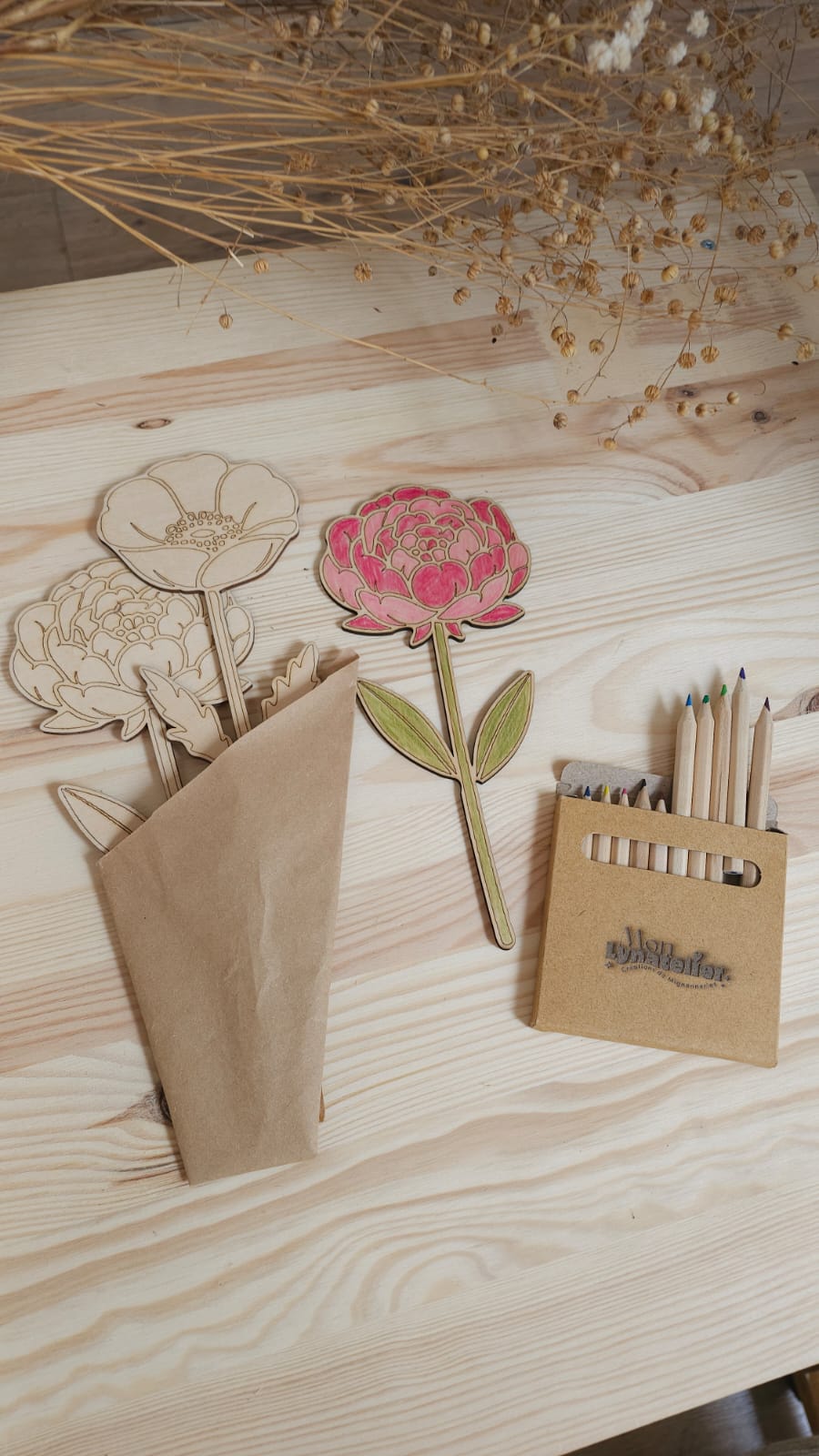 Fleurs à colorier – Cadeau Fin d'année - Nounou - Atsem - Maîtresse - Maman