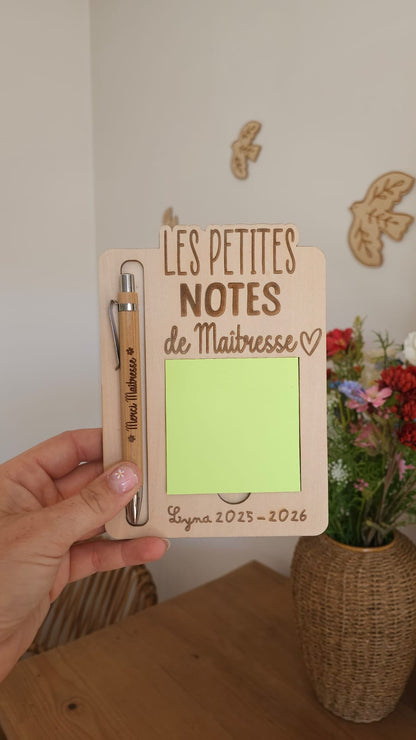 Support post-it personnalisé, bloc note -Bloc-notes personnalisé – Cadeau maîtresse, ATSEM ou nounou (Copie)