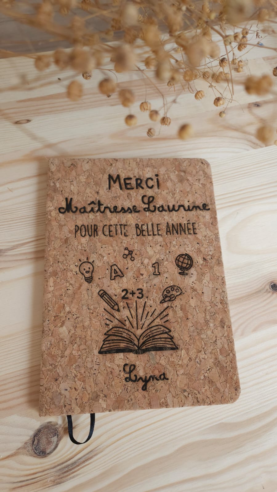 Carnet en liège - Maîtresse - Maître - Atsem