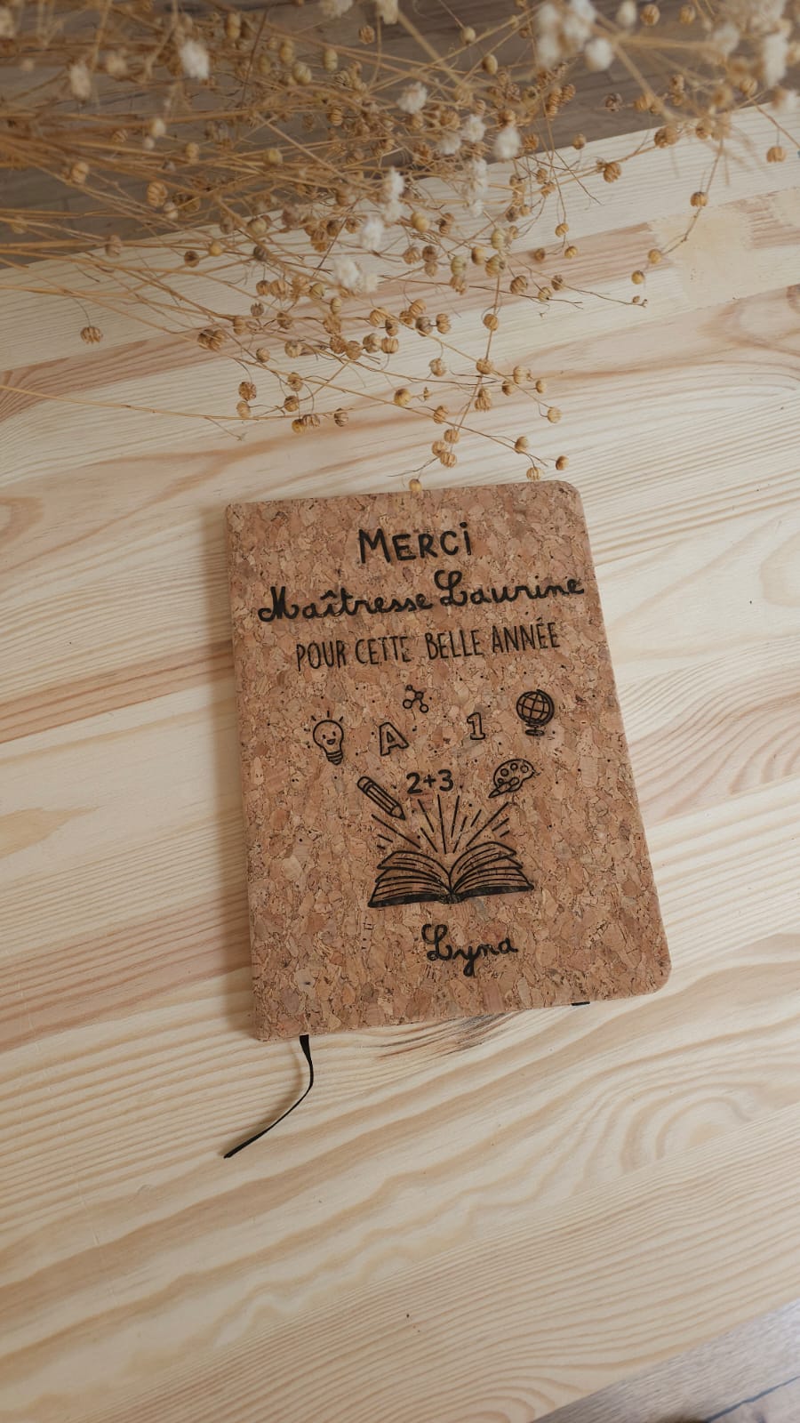Carnet en liège - Maîtresse - Maître - Atsem