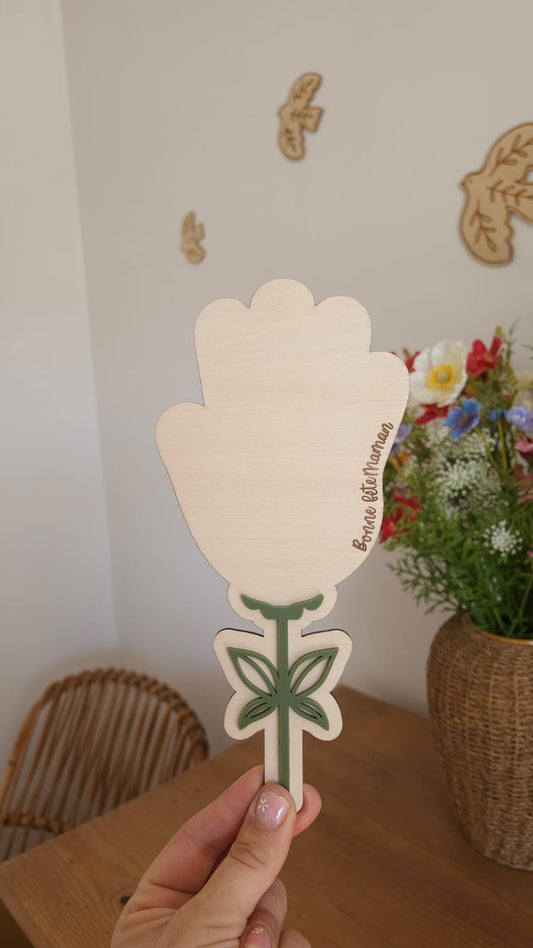 Fleur en bois à peindre – Cadeau Fête des Maman