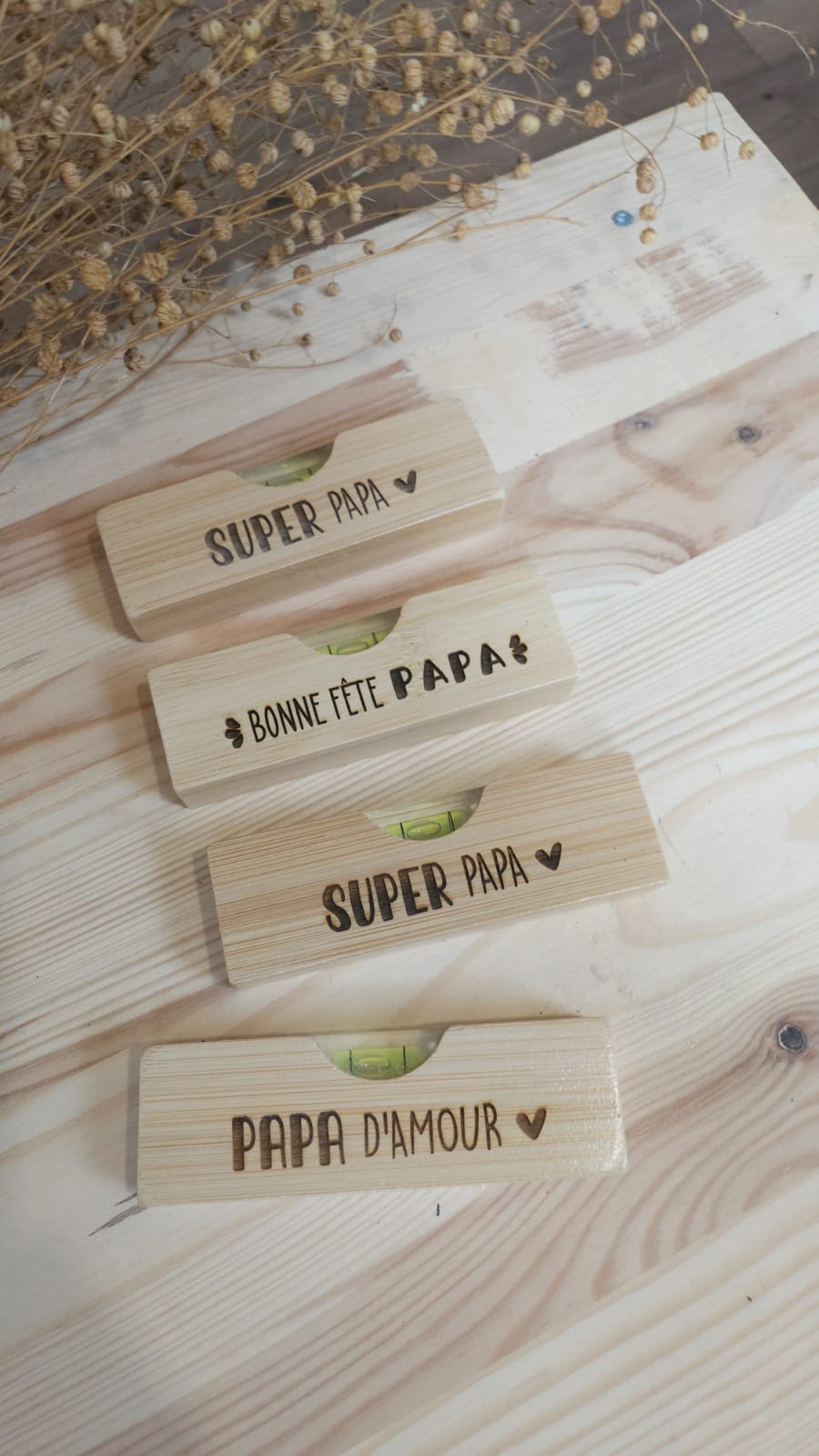 Niveau en bois personnalisé